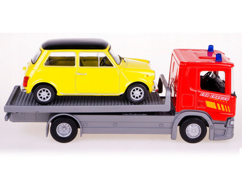 Welly odtahovka Scania P320 + Mini Cooper 1:43 